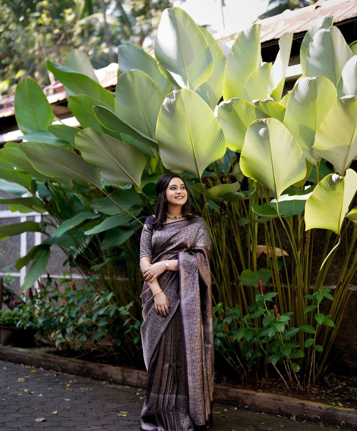 Evanescent Purple Soft Silk Saree With Whimsical Blouse Piece