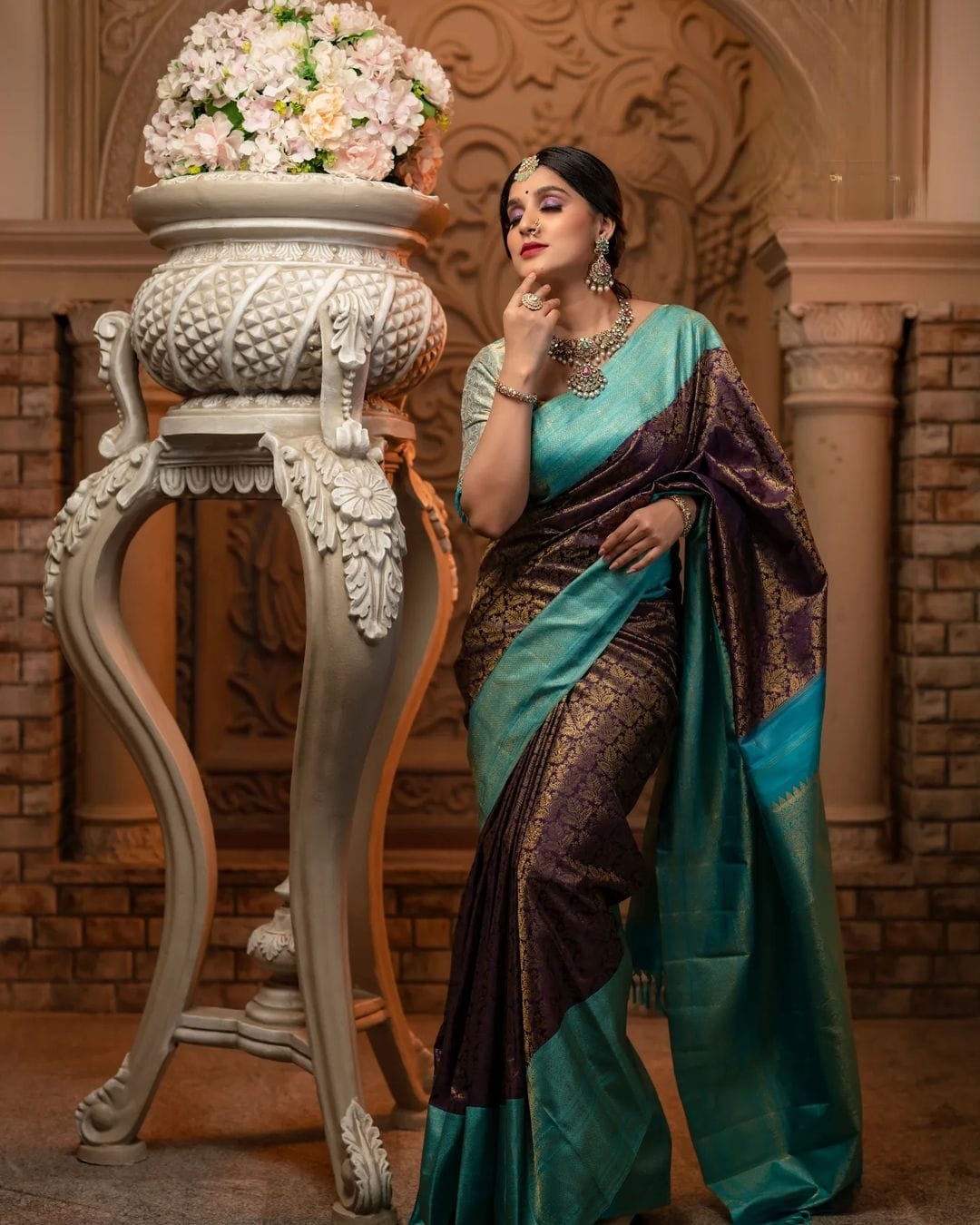 Capricious Wine Soft Silk Saree With Elaborate Blouse Piece