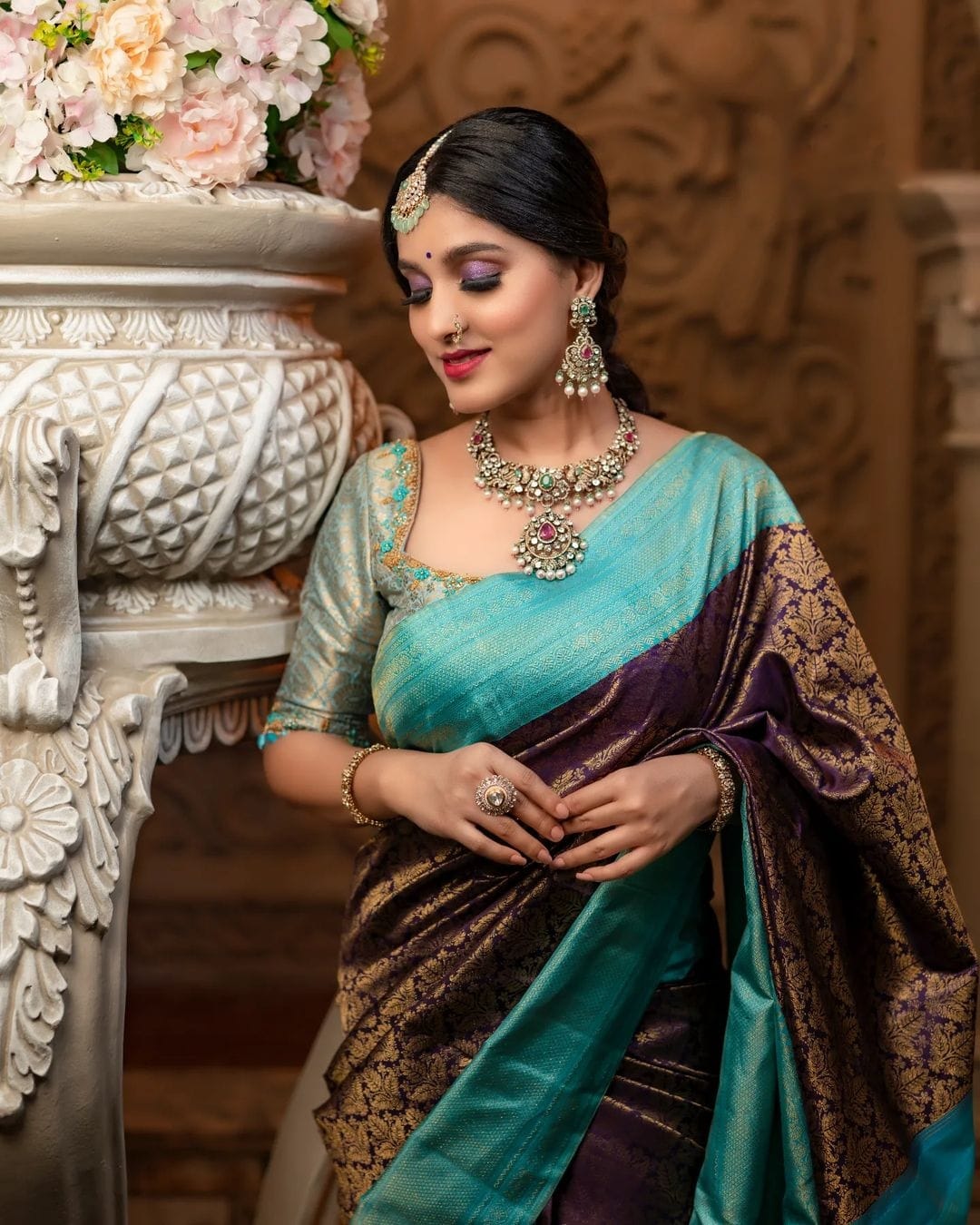 Capricious Wine Soft Silk Saree With Elaborate Blouse Piece