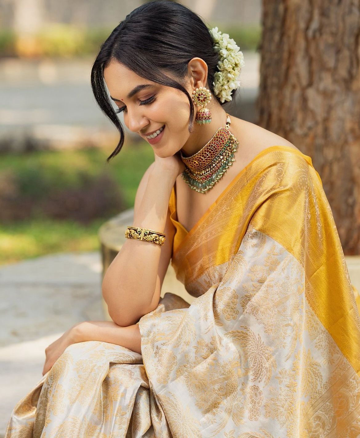 Nectarous Beige Soft Silk Saree With Improbable Blouse Piece