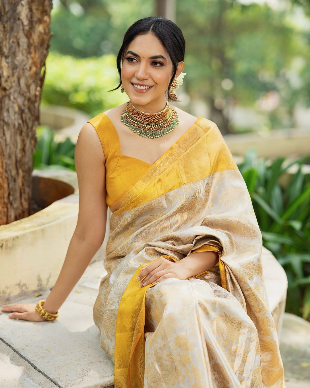 Nectarous Beige Soft Silk Saree With Improbable Blouse Piece