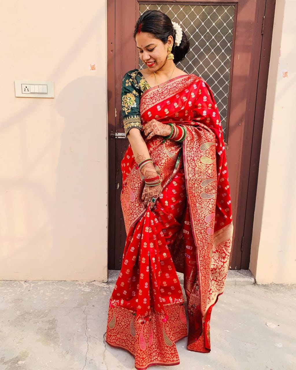 Delectable Extravagant Red Soft Silk Saree With Most Stunning Blouse Piece