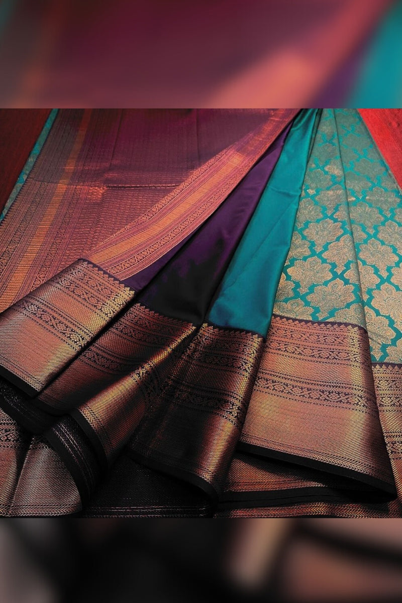 Energetic Rama Soft Banarasi Silk Saree With Surpassing Blouse Piece