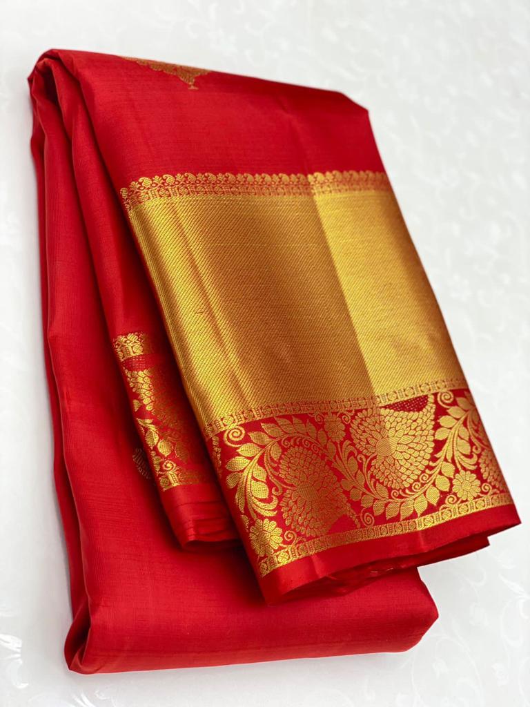 Wonderful Red Soft Banarasi Silk Saree With Assemblage Blouse Piece