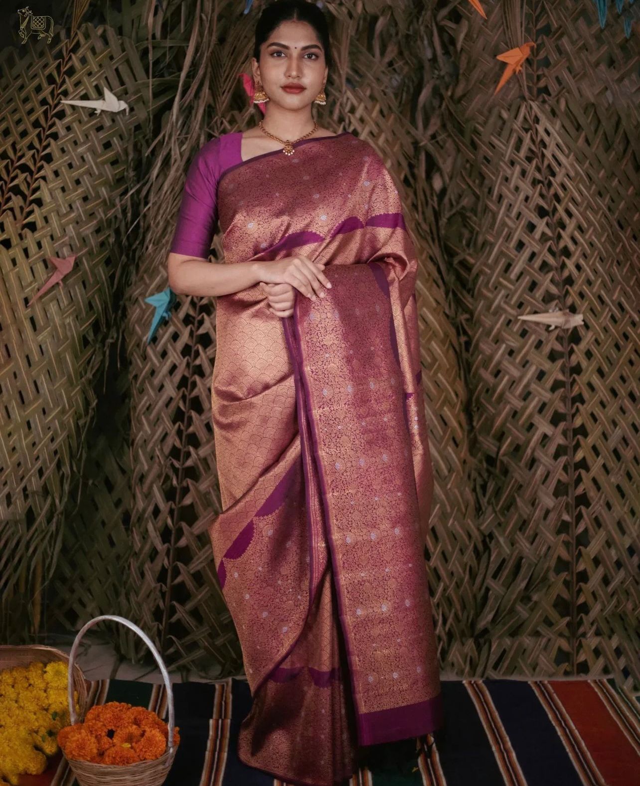 Rhapsody Purple Soft Silk Saree With Unique Blouse Piece