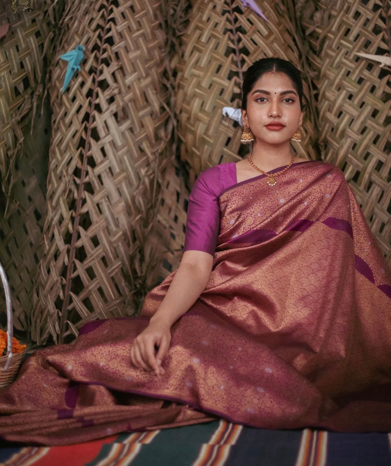 Rhapsody Purple Soft Silk Saree With Unique Blouse Piece