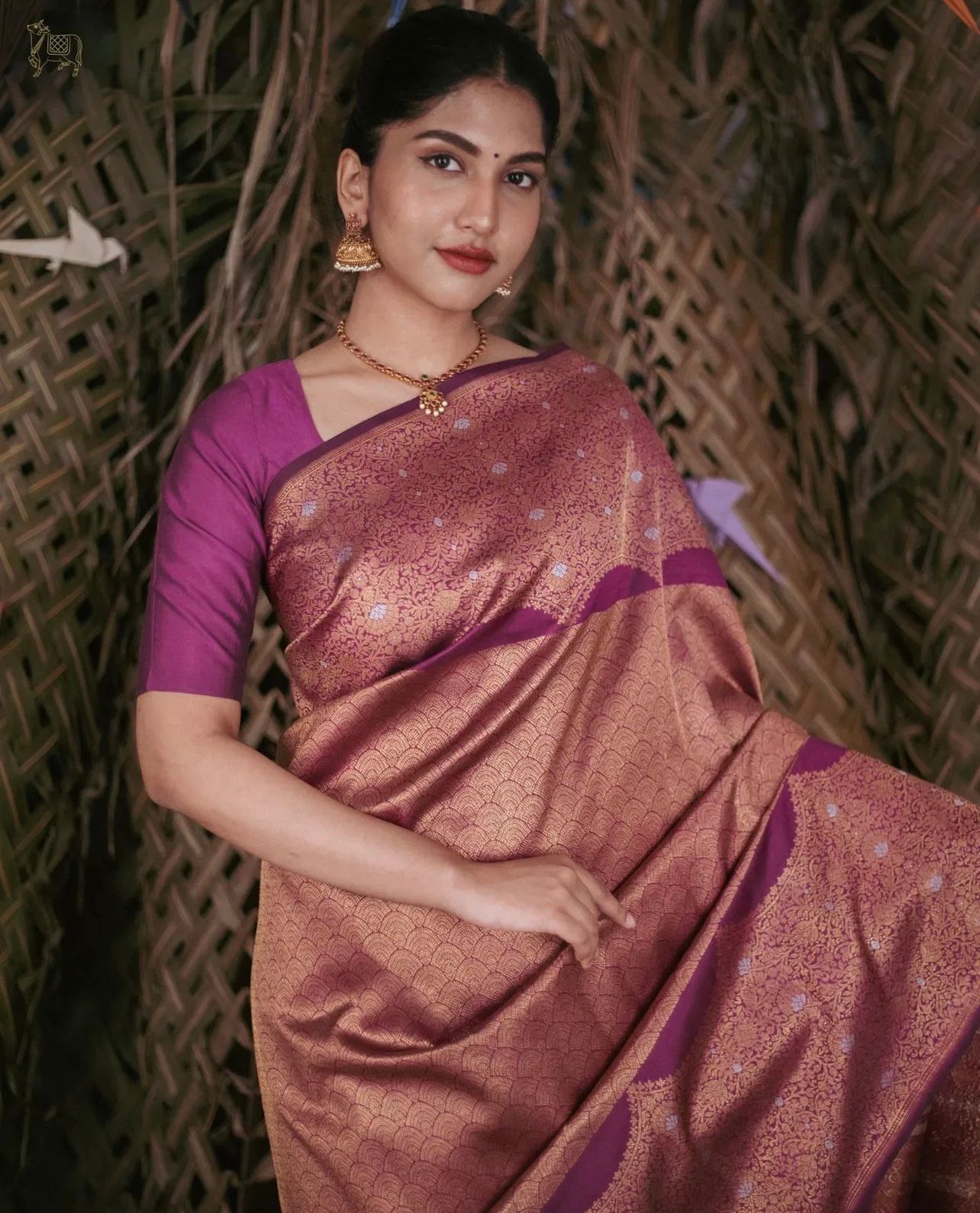 Rhapsody Purple Soft Silk Saree With Unique Blouse Piece