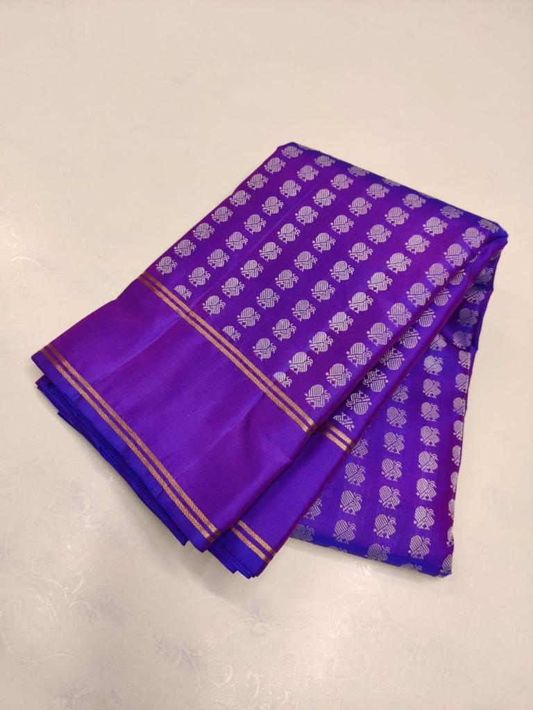 Winsome Royal Blue Soft Silk Saree With Divine Blouse Piece