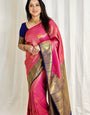 Delectable Dark Pink Soft Silk Saree With Admirable Blouse Piece