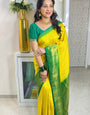 Nemesis Lemon Soft Silk Saree With Extraordinary Blouse Piece