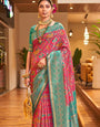 Entrancing Dark Pink Patola Silk Saree with Adoring Blouse Piece