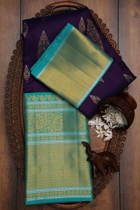 Tempting Purple Soft Silk Saree With Alluring Blouse Piece