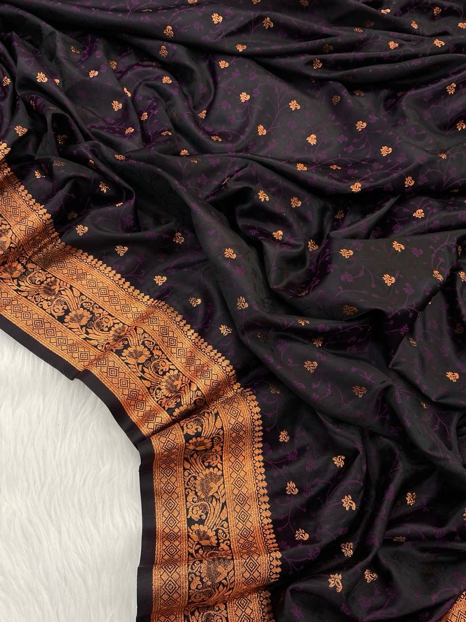 Designer Wrine Soft Banarasi Silk Saree With Magnificat Blouse Piece