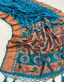 Extraordinary Firozi Paithani Silk Saree With Classic Blouse Piece