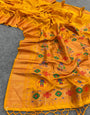 Gorgeous Yellow Paithani Silk Saree With Fairytale Blouse Piece