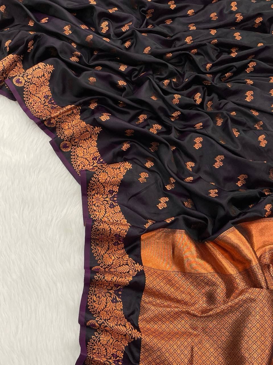 Flattering Wine Soft Banarasi Silk Saree With Exuberant Blouse Piece