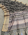 Gratifying Grey Digital Printed Dola Silk Saree With Scrupulous Blouse Piece