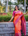 Inspiring Orange Soft Silk Saree With Captivating Blouse Piece