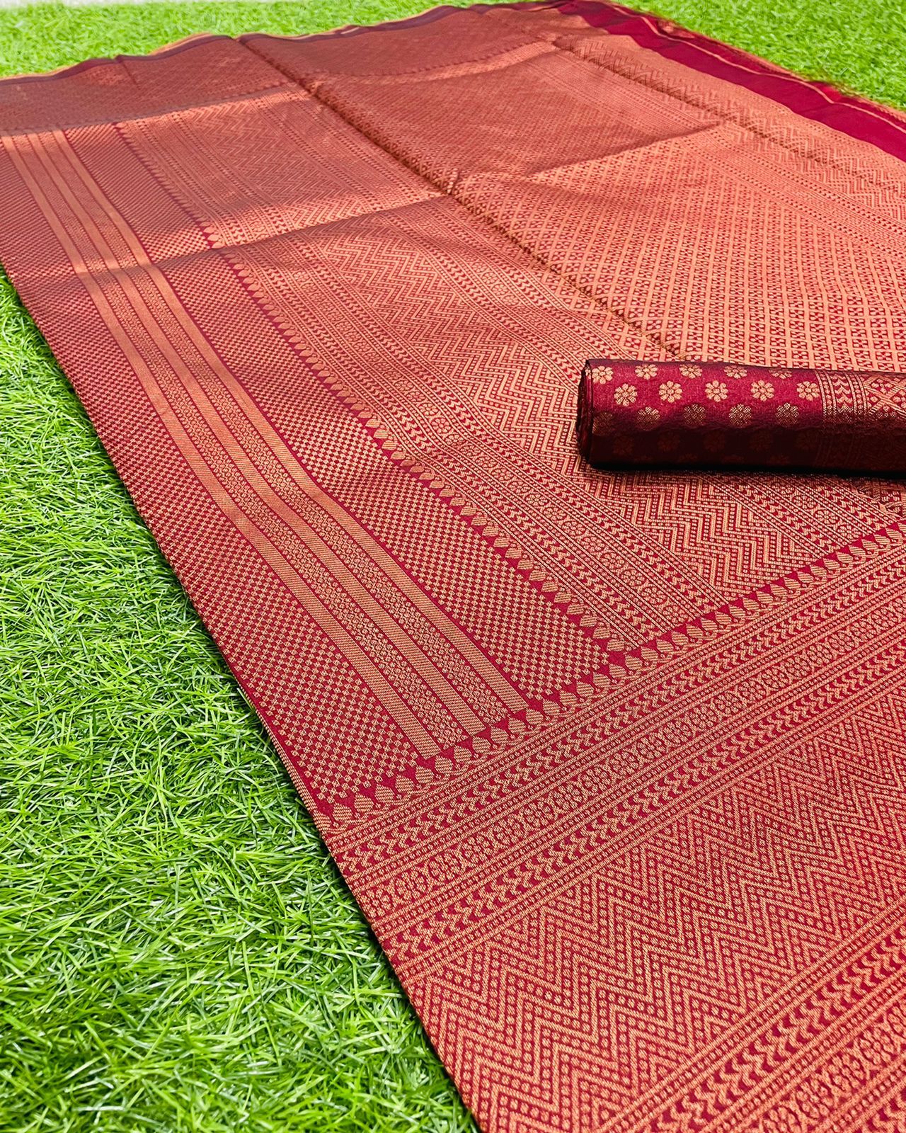 Innovative Wine Soft Silk Saree With Girlish Blouse Piece