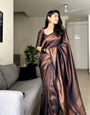 Adorning Black Soft Silk Saree With Deserving Blouse Piece