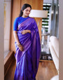 Smart Blue Soft Silk Saree With Staring Blouse Piece