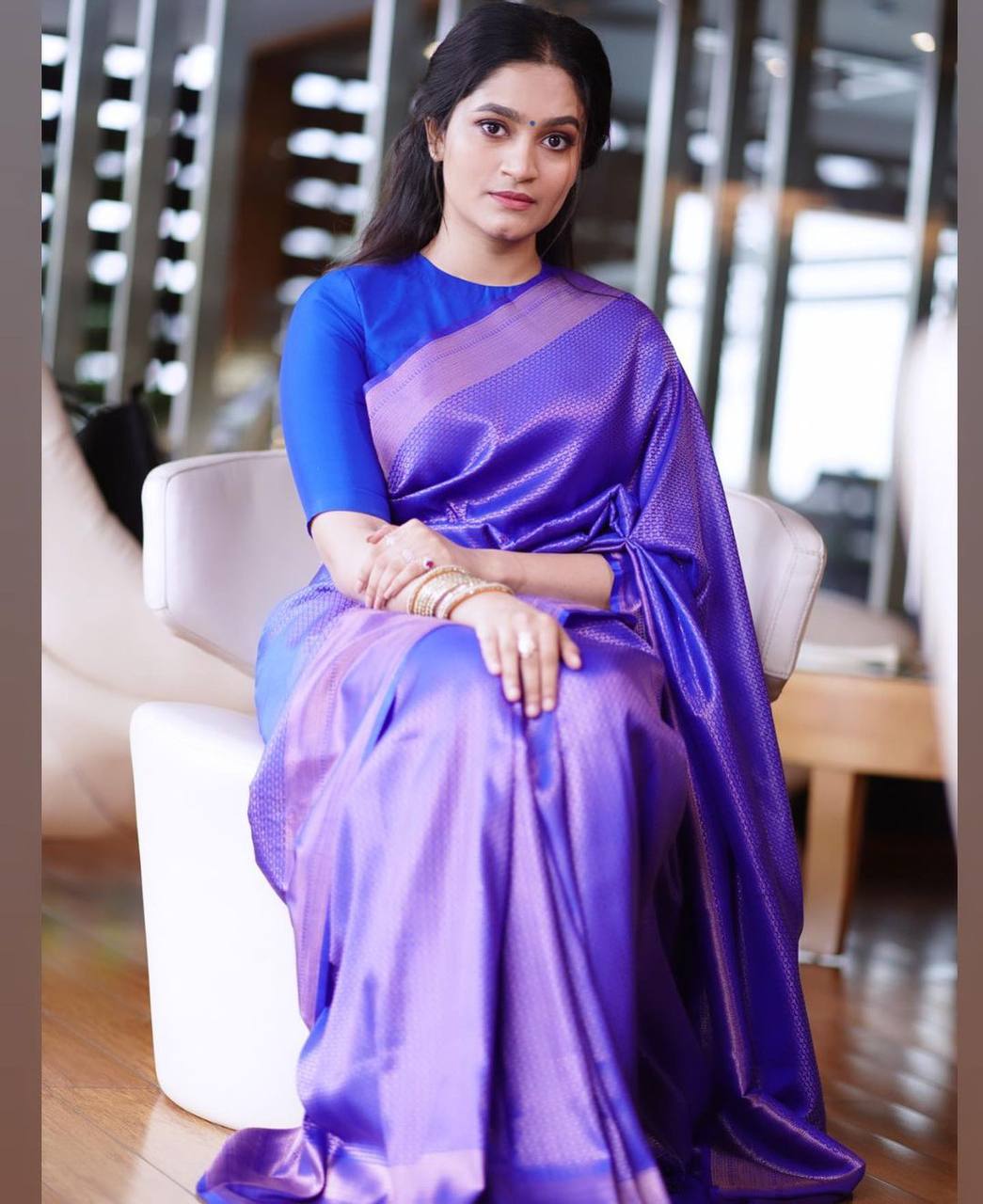 Smart Blue Soft Silk Saree With Staring Blouse Piece