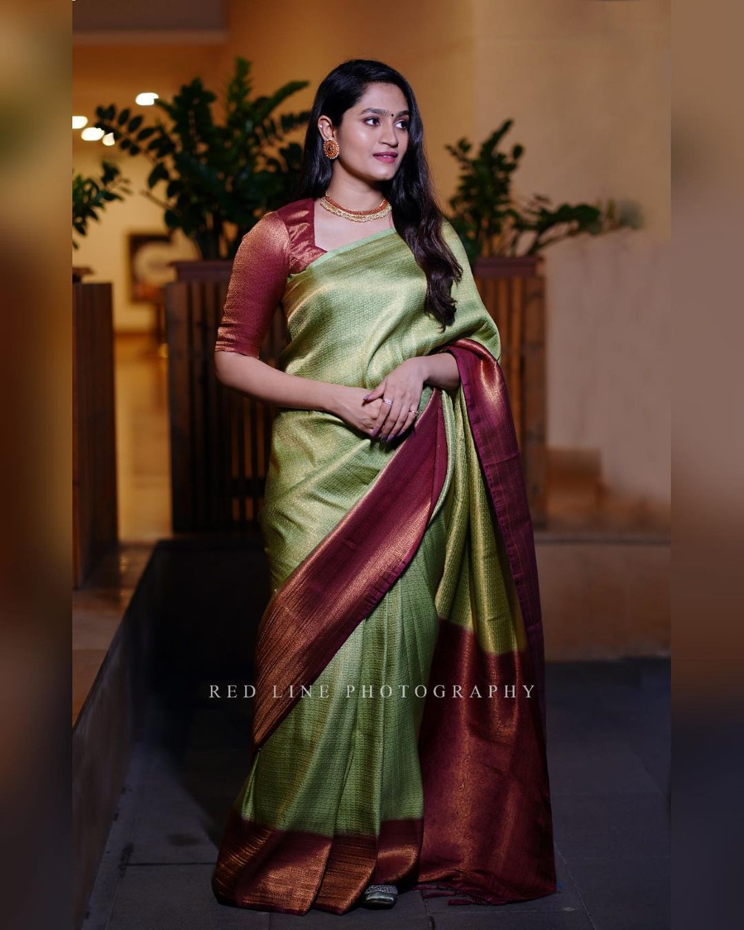 Beautiful Green Soft Silk Saree With Charming Blouse Piece