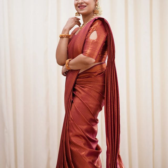 Desuetude Maroon Soft Silk Saree With Breathtaking Blouse Piece