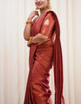 Desuetude Maroon Soft Silk Saree With Breathtaking Blouse Piece