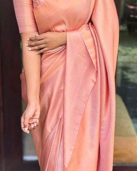 Diaphanous Pink Soft Silk Saree With Capricious Blouse Piece