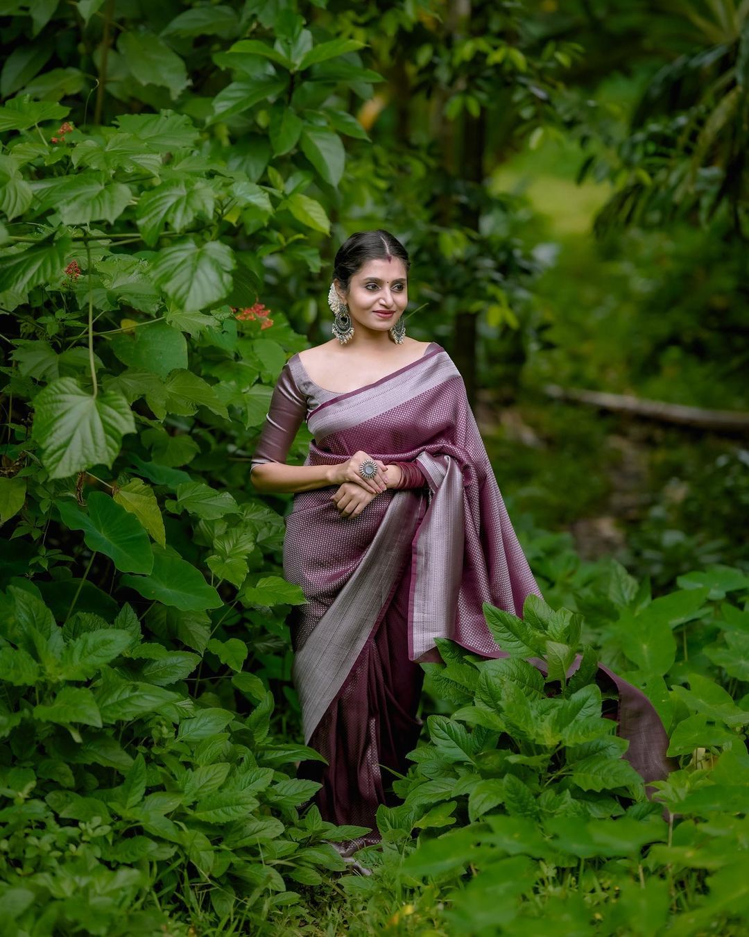 Imaginative Brown Soft Silk Saree with Desiring Blouse Piece