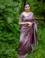 Imaginative Brown Soft Silk Saree with Desiring Blouse Piece