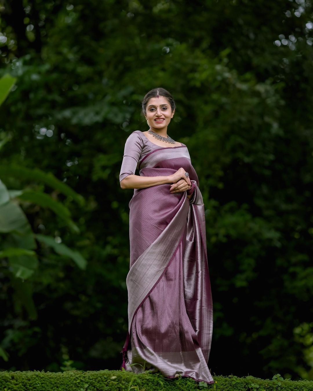 Imaginative Brown Soft Silk Saree with Desiring Blouse Piece