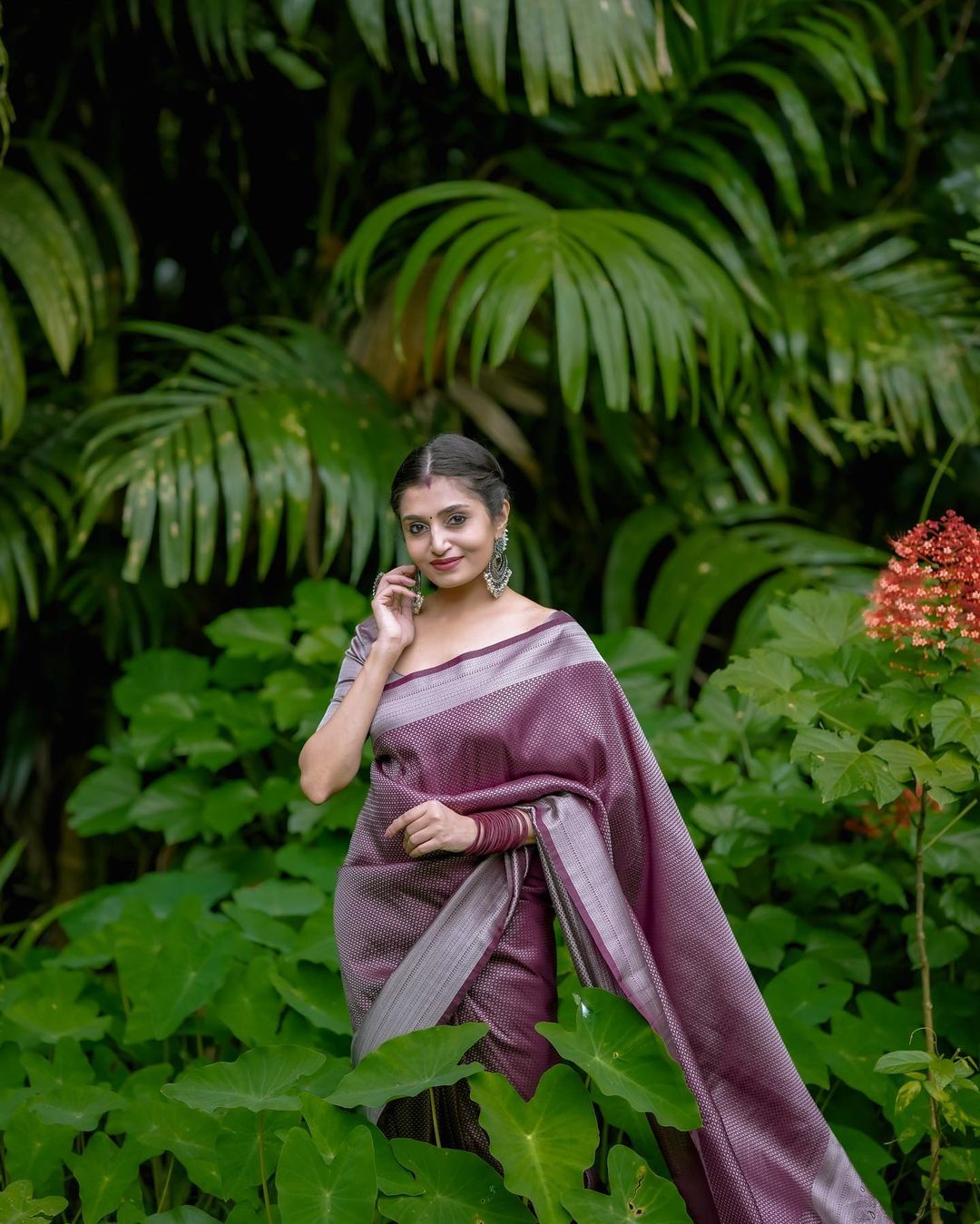 Imaginative Brown Soft Silk Saree with Desiring Blouse Piece