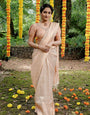 Allure Cream Soft Silk Saree with Smart Blouse Piece