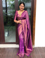 Twirling Purple Soft Silk Saree with Phenomenal Blouse Piece