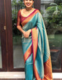 Classy Rama Soft Silk Saree with Chatoyant Blouse Piece