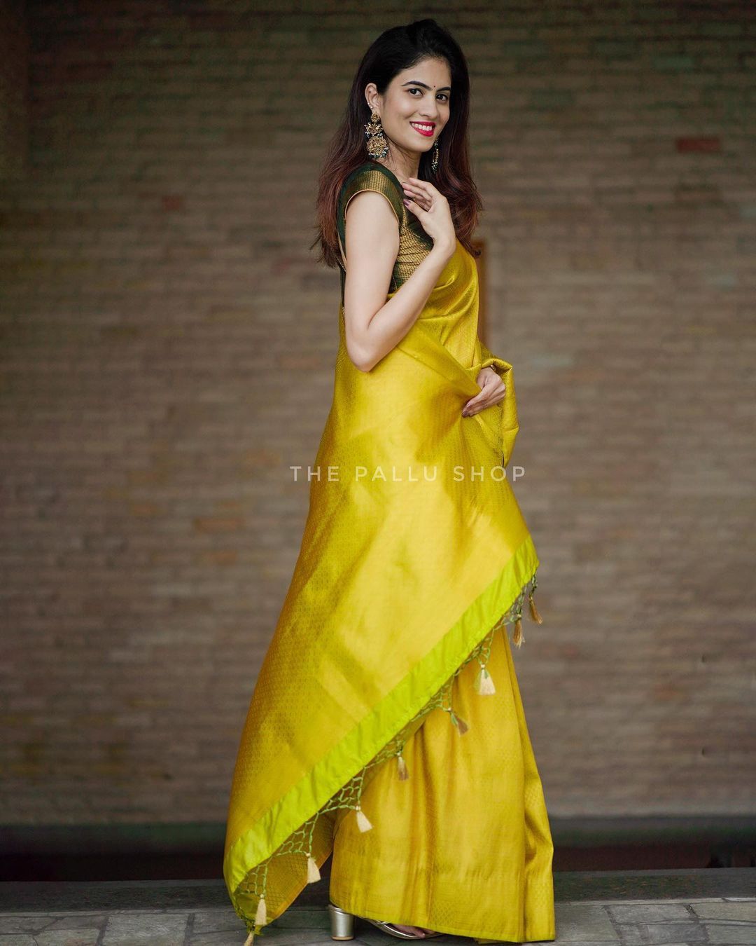 Resonant Yellow Soft Silk Saree with Designer Blouse Piece