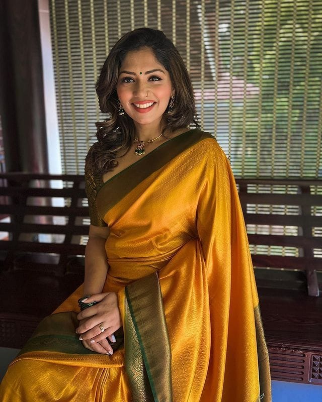 Glowing Yellow Soft Silk Saree with Hypnotic Blouse Piece