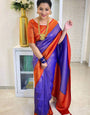 Invaluable Royal Blue Soft Silk Saree With Forbearance Blouse Piece