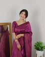 Jubilant Purple Soft Silk Saree With Exceptional Blouse Piece