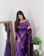 Supernal Royal Blue Soft Silk Saree With Panoply Blouse Piece