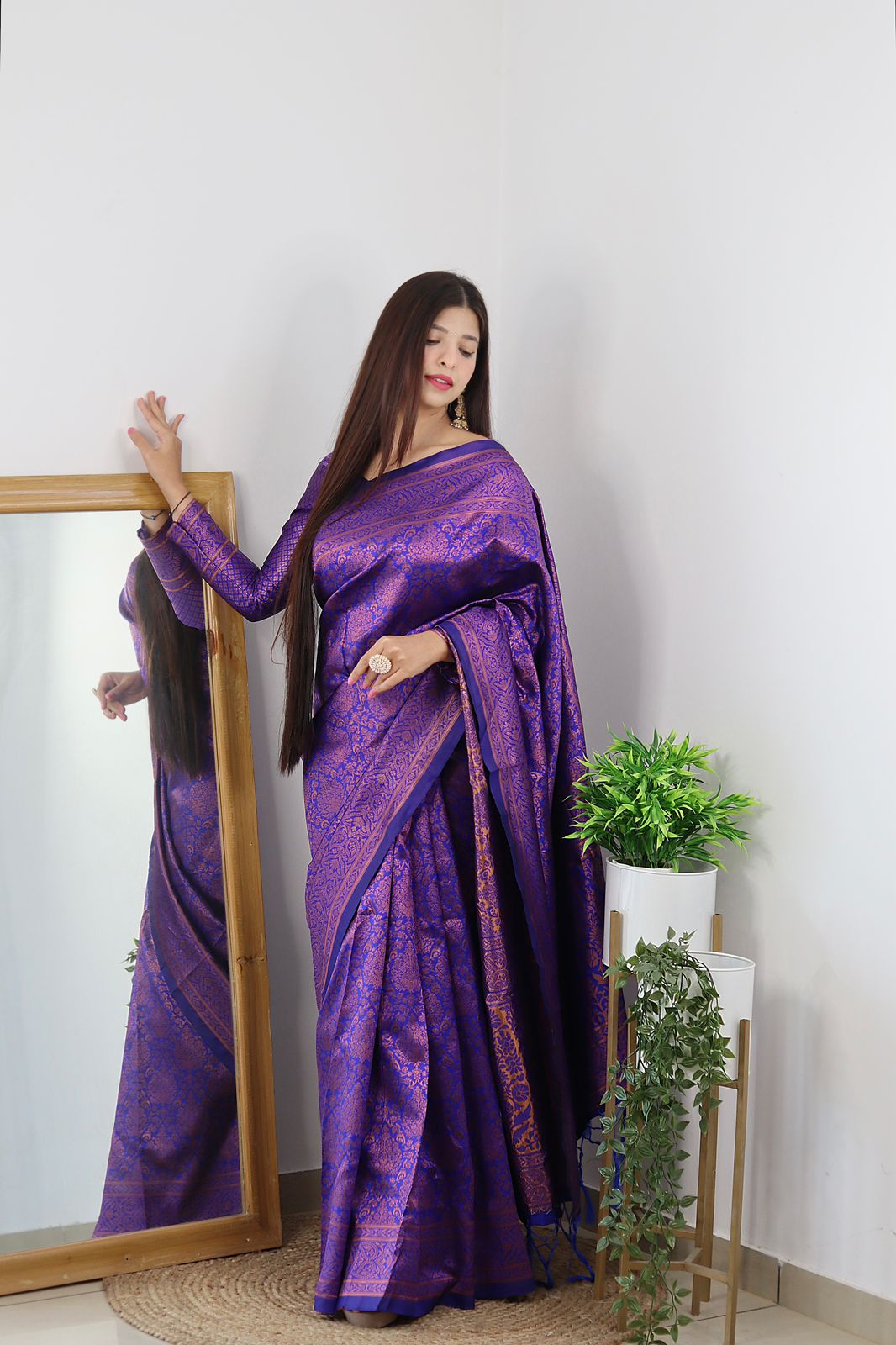 Supernal Royal Blue Soft Silk Saree With Panoply Blouse Piece