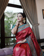 Felicitous Maroon Soft Silk Saree With Quintessential Blouse Piece