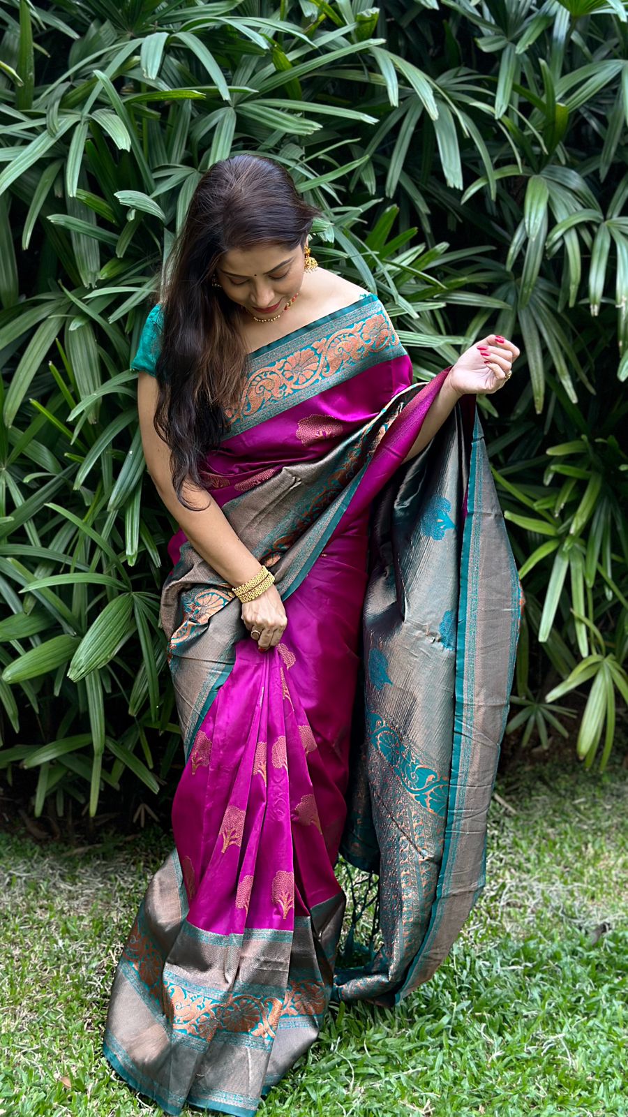 Devastating Purple Soft Silk Saree With Ratatouille Blouse Piece