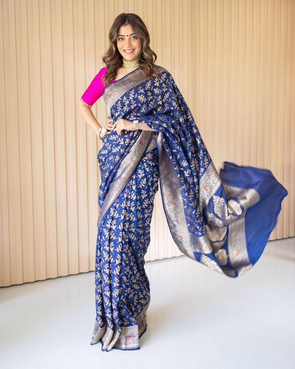 Ethereal Blue Soft Silk Saree With Murmurous Blouse Piece