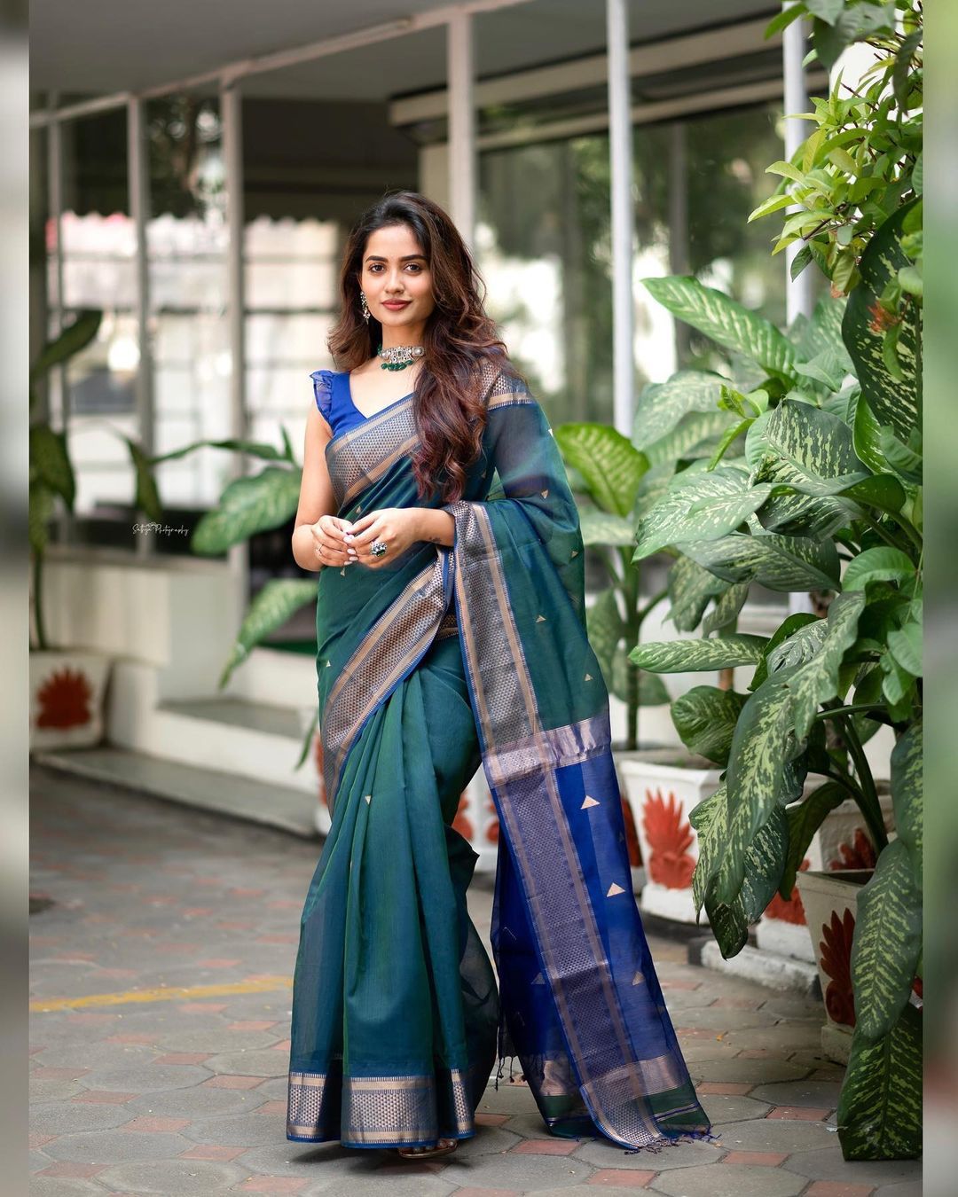 Traditional Rama Soft Silk Saree With Preferable Blouse Piece