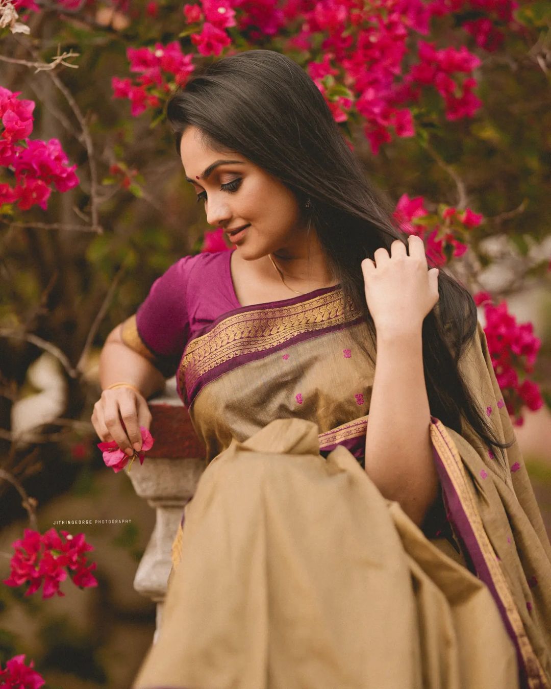 Ornate Dark Beige Soft Silk Saree With Radiant Blouse Piece