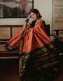 Adorable Orange Soft Silk Saree With Magnetic Blouse Piece