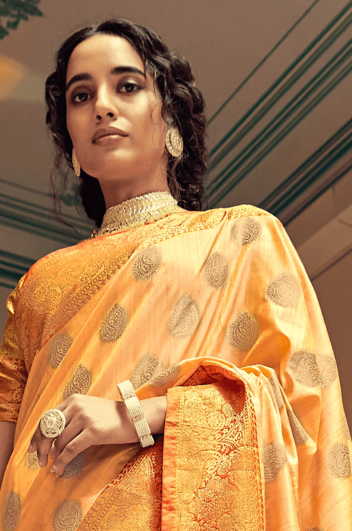 Scintilla Orange Soft Banarasi Silk Saree With Excellent Blouse Piece